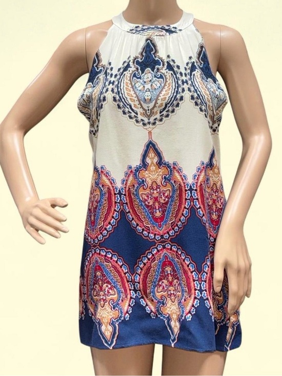 overmal Dresses & Skirts - Multi-Colored Halter Mini Dress - Boho Vibe